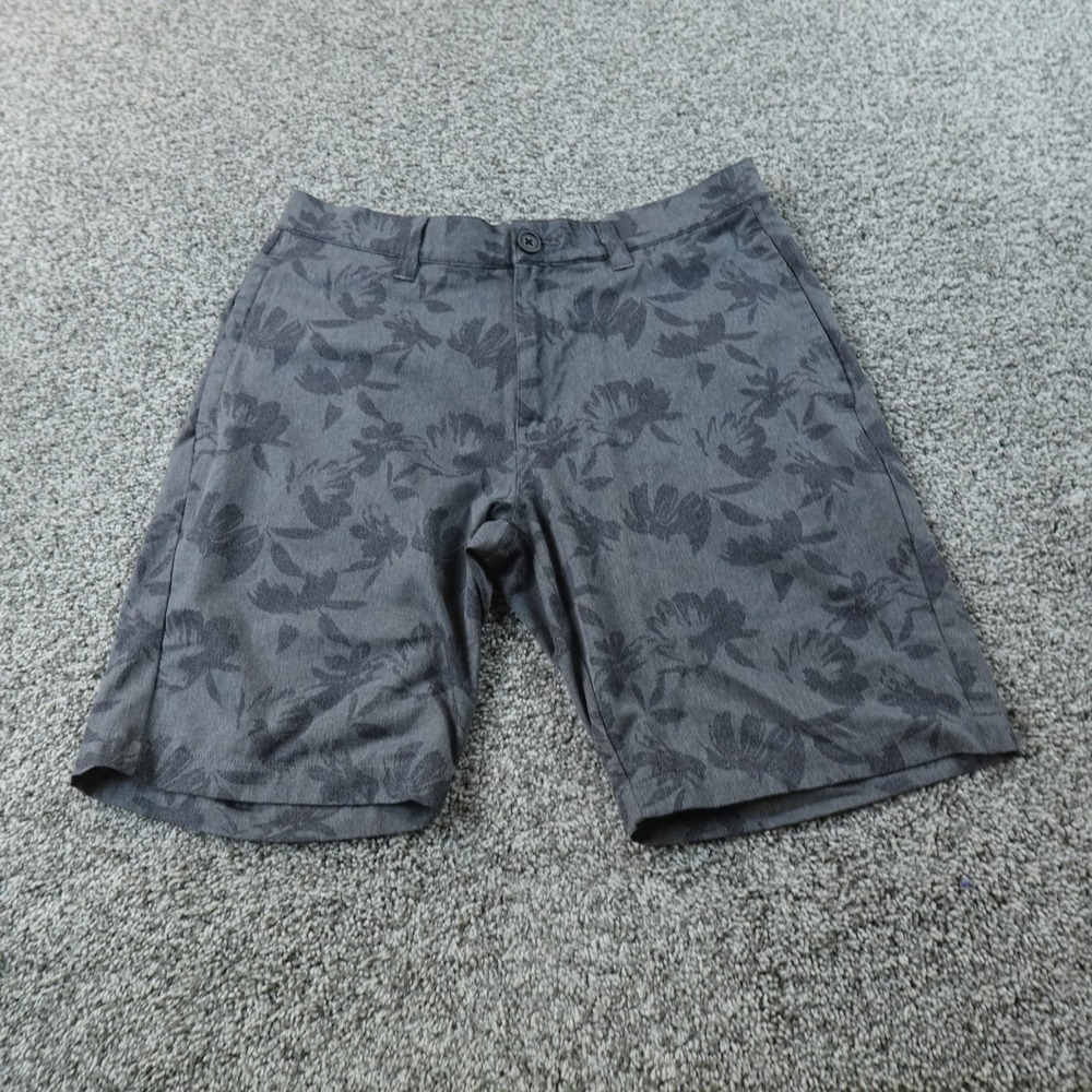 Travis Mathew Shorts Mens 32 Gray Floral Print Chino Golf Performance Stretch